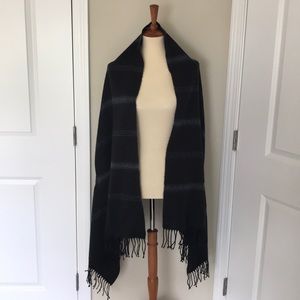 Zighilli Navy Blue Striped Scarf Wrap Shawl